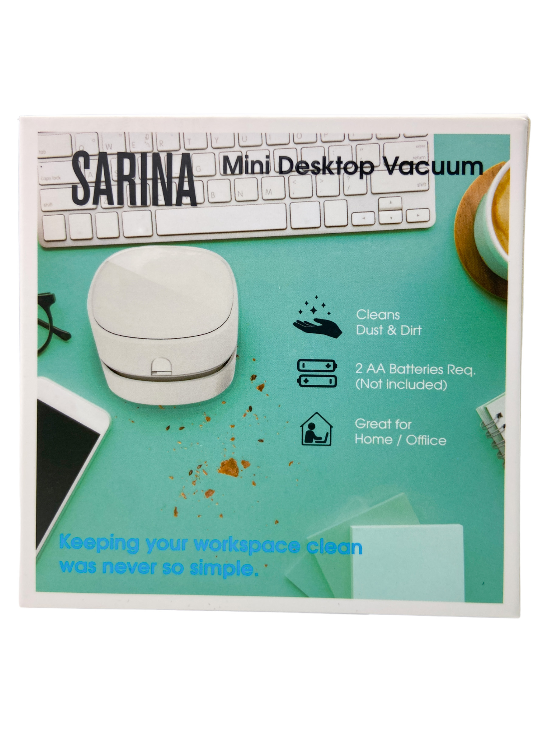 Sarina Mini Desktop Vacuum - Great for cleaning surfaces of dirt, dust