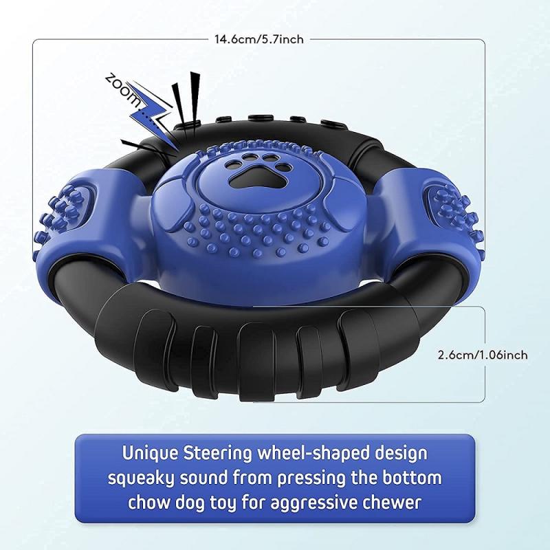 Heavy Duty Steering Wheel Dog Chew Toy Interactive Heavy Duty Squeaky