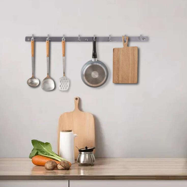 TWO PACK of 24 Inch Stainless Steel Wall Mounted Peg Racks with 8 Hooks $14.99 (reg $40)