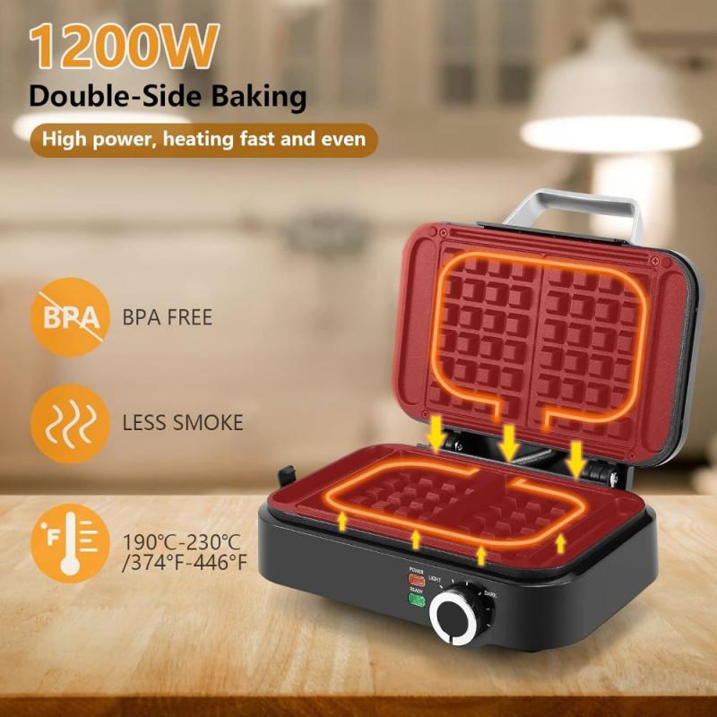 Belgian Non-Stick Waffle Maker: with the light to dark dial, this ...