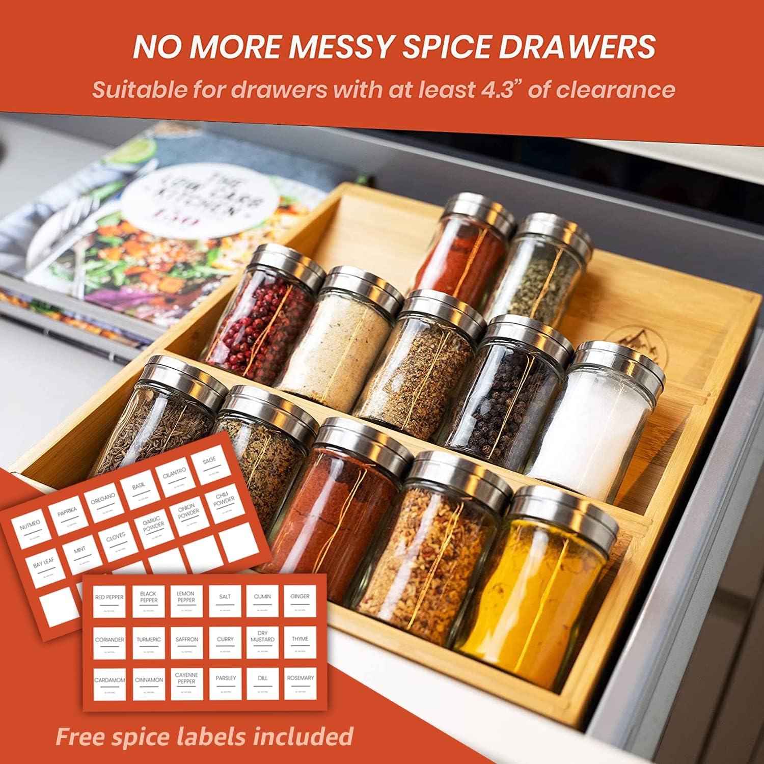 Clear & Easy 3-Tier Bamboo Spice Rack For Countertop $19.99 (reg $35)