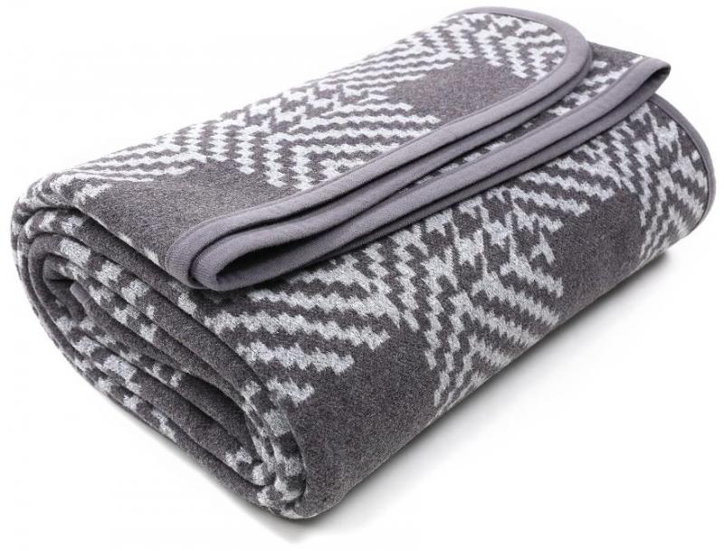 Merino Wool Blanket Queen Size 87" x 63" Thick, Warm and Soft! Grey