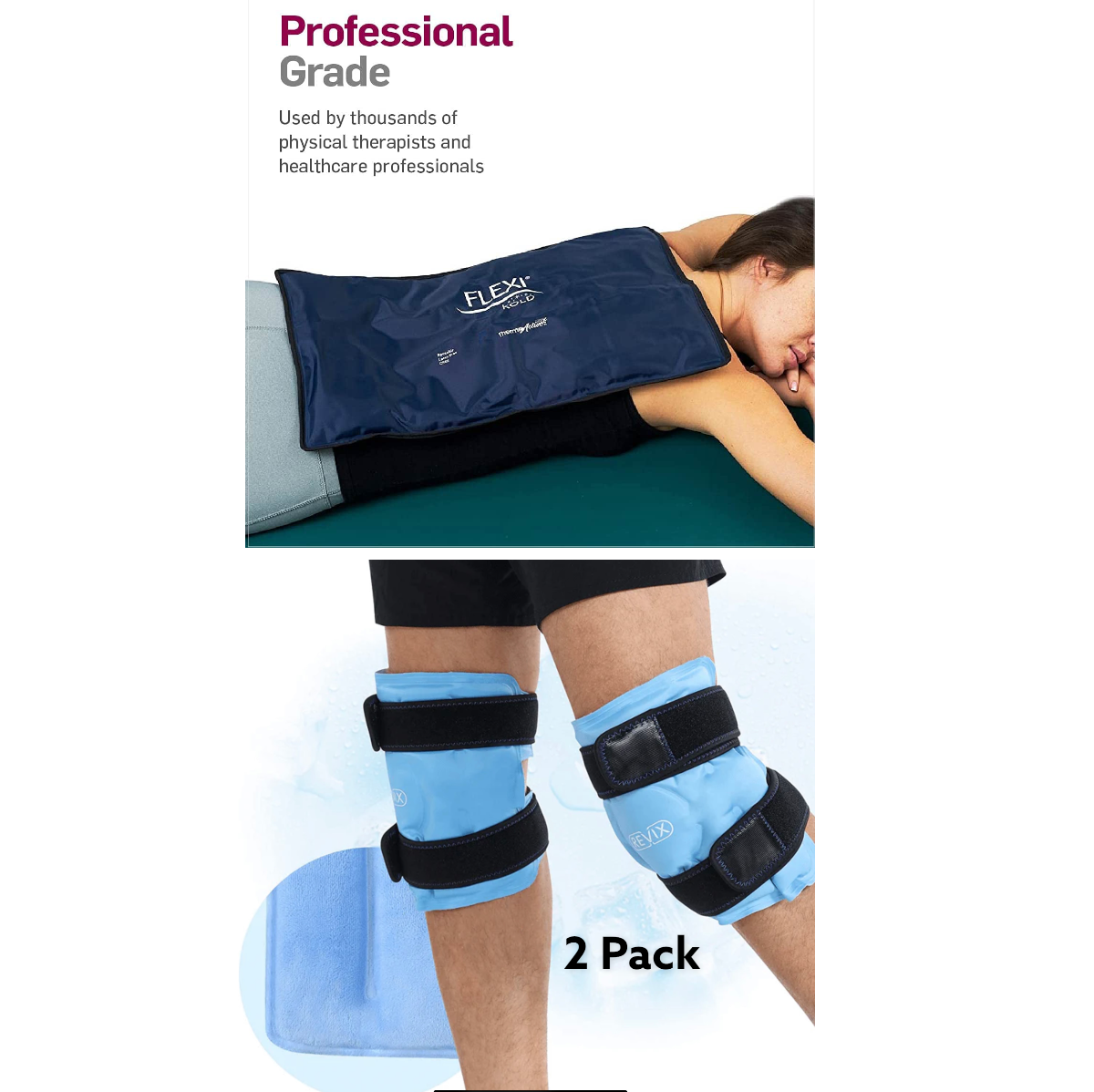 Hot & Cold Pain Relief Pads - Choose from Extra Large Reusable Gel Pack (GREAT for treating your ENTRIE back or a 2-Pack of Knee Gel Pads - Unique gel allows for COLD or HOT treatment! - SHIPS FREE!