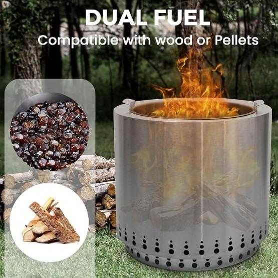 Large 17 Inch Portable Stainless Steel Smokeless Fire Pit $139.99 (reg $200)