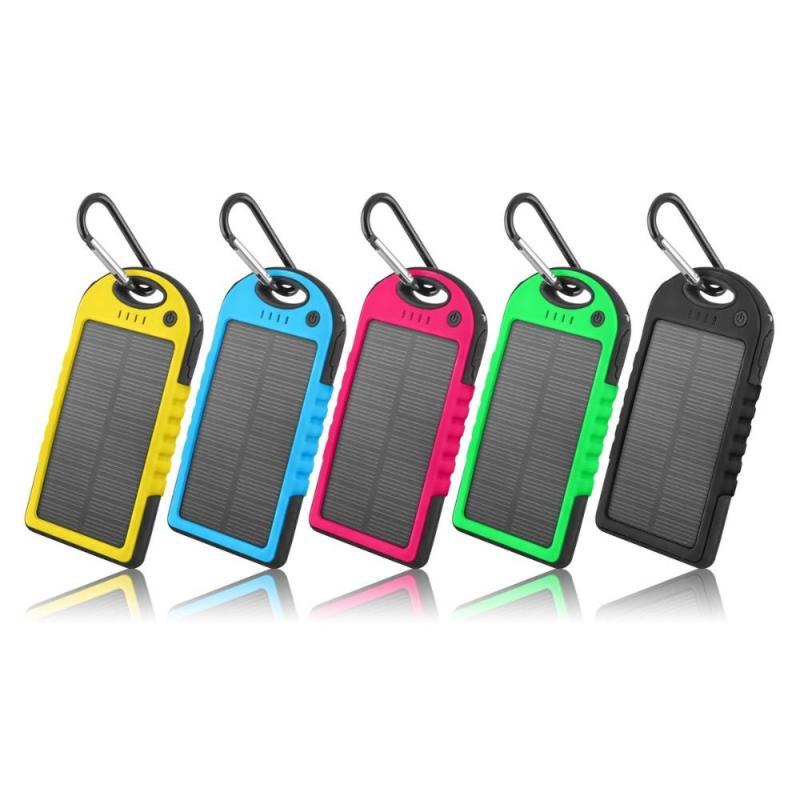 2 PACK OF Solar Power Bank 5000mAh Portable Charger. USB Battery Pack ...