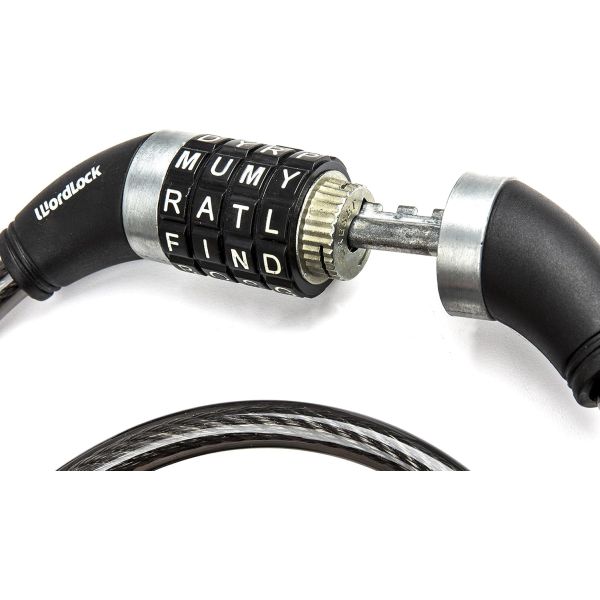 Word Lock Cable Lock - 4 feet x 8 mm - Unique letter combination lets ...