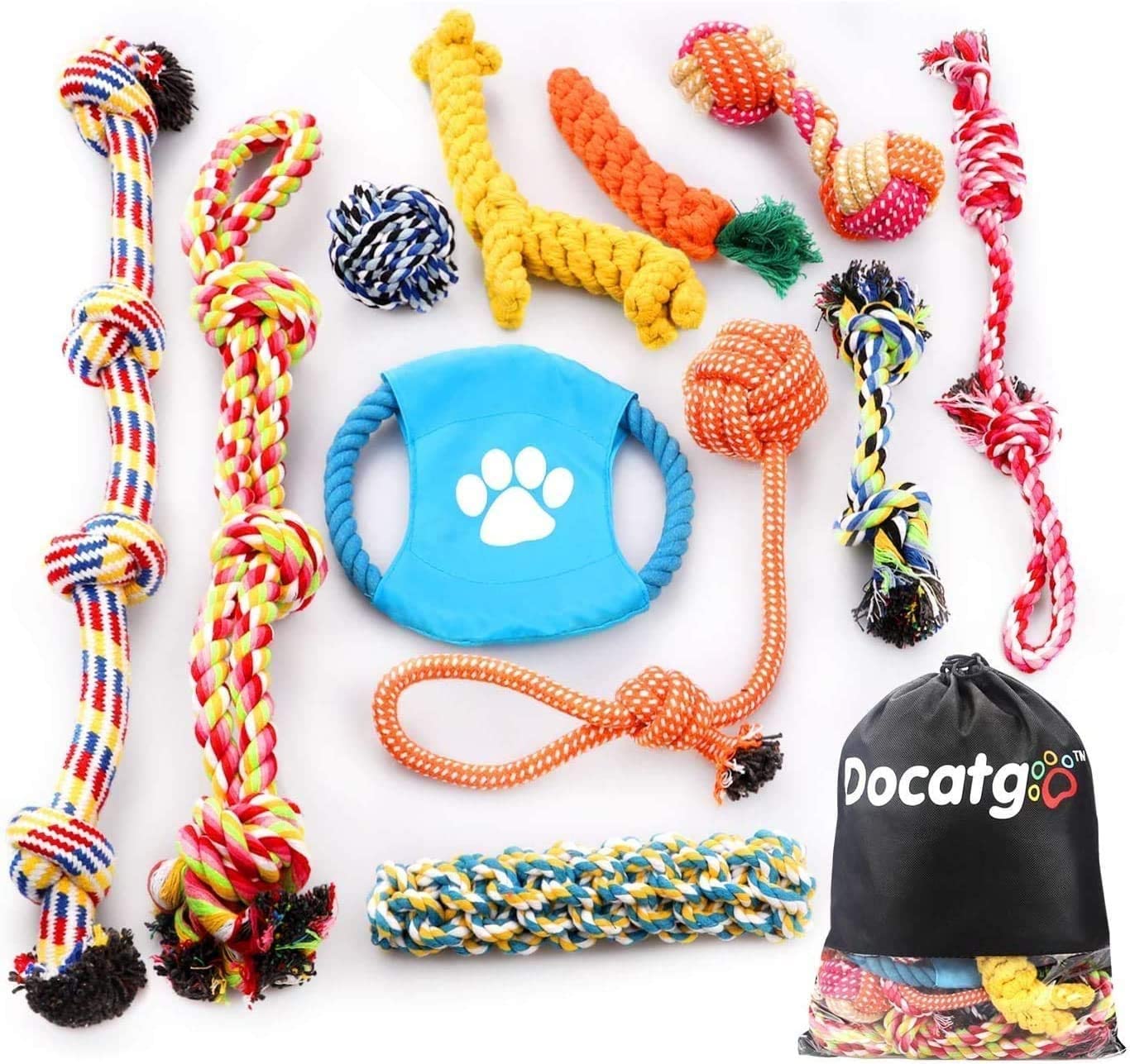 BIG 11 Pack of Very High Quality Rope Dog Toys With Storage Bag $14.99 (reg $30)