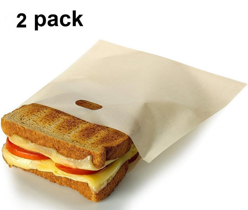 10 PACK Reusable Toaster Bags - You can use toaster bags to make a wide variety of toasted sandwiches or heat up pastries, pizza slices, chicken nuggets and more! - You will receive 5 retail packs of 2 bags per order - Order 3 or more 10-packs and SHIPPING IS FREE!