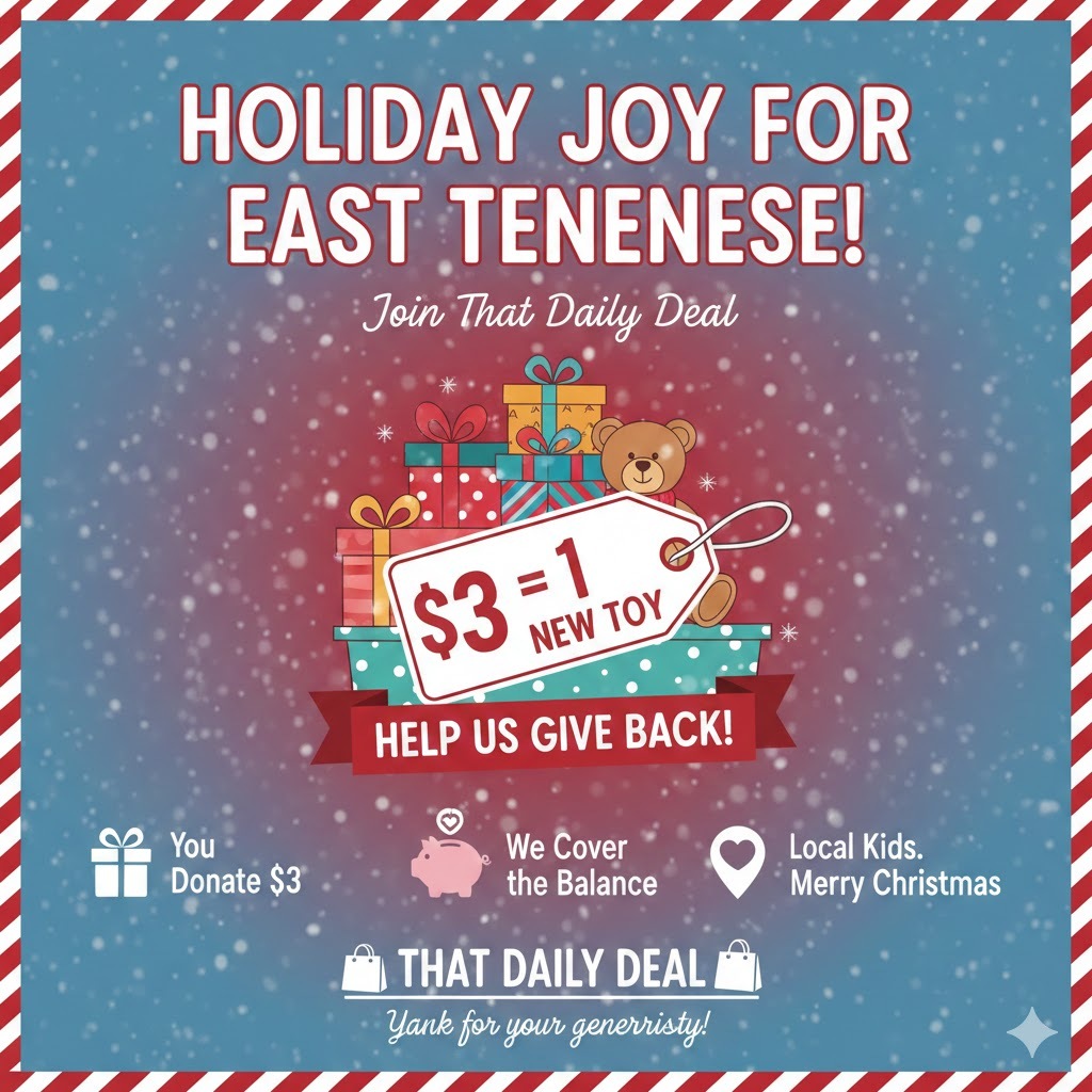 Donate a Toy to a Local East Tennessee Kid in Need for $3, we cover the rest of the cost