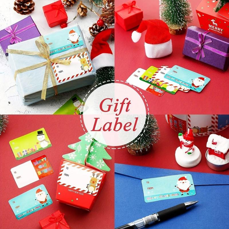 2 PACKS OF 500 Christmas Tags Self Adhesive Stickers for Xmas Presents ...