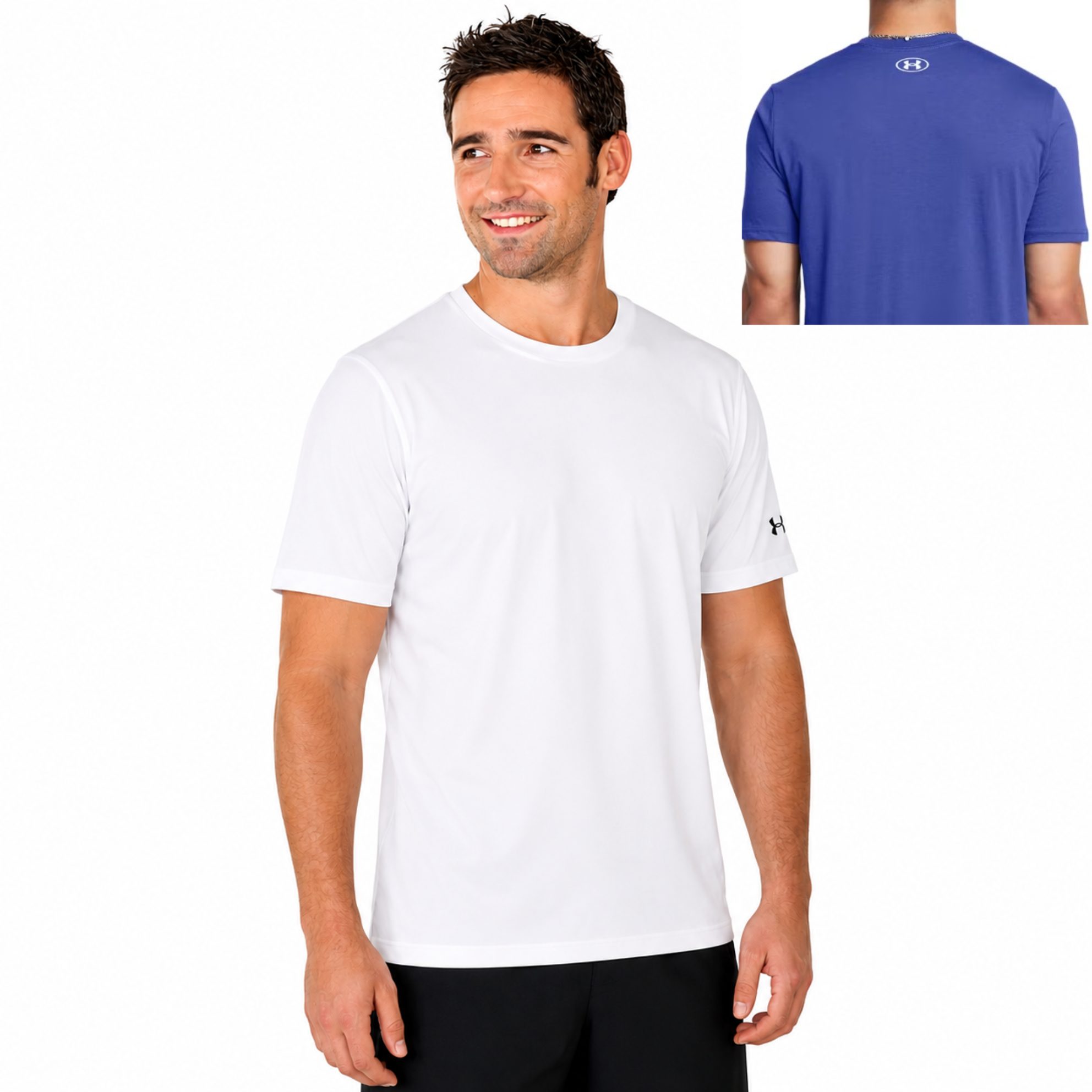 Under Armour Athletics Short-Sleeve Shirts - Available in Red, Grey, White, Royal Blue, Navy and Black -  Supersoft cotton blend keeps you comfortable all day long, ensuring you'll reach for it again and again - Fit: They run a little big and long - NOTE: Smalls and extra small sizes are even cheaper and great for kids! - SHIPS FREE!