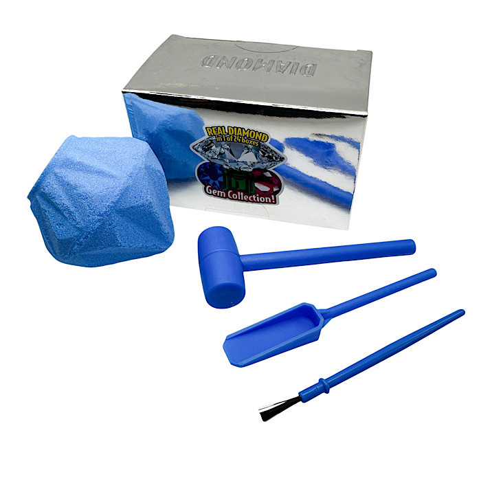 6 Pack of Diamond Dig it Kits - Dig and find REAL GEM STONES in every kit! - And a REAL Diamond in 1/24 Boxes! Great for kids AND adults - Order 4 6-packs and SHIPPING IS FREE!