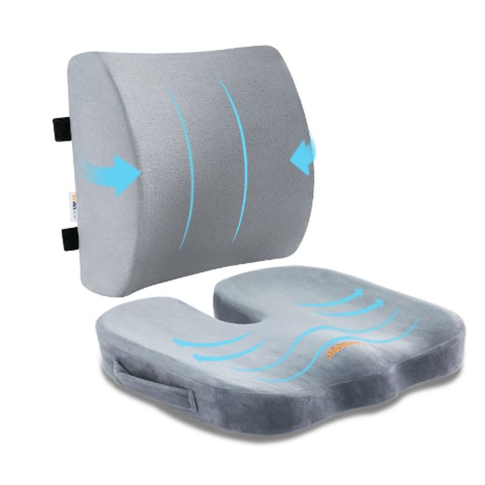 Memory Foam Seat Cushion or Lumbar Support Pillow - Amazing deal because you will receive black or gray at random - SHIPS FREE!
