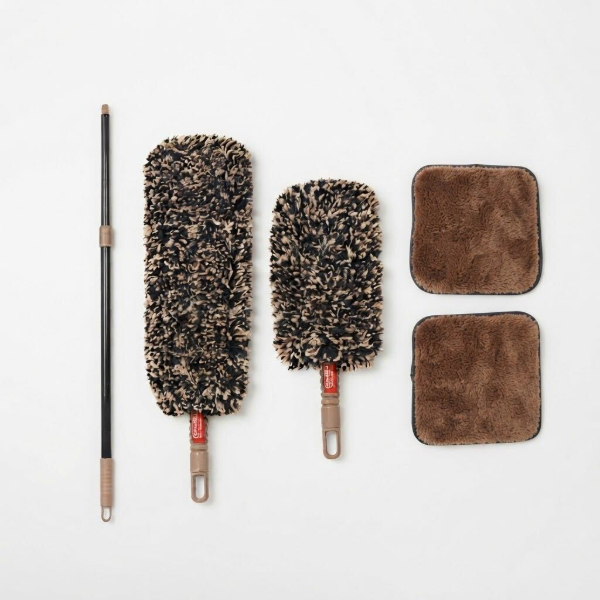 UNMUTE for audio - (GREAT for getting things clean before upcoming holiday get-togethers) - TWO PACK of 5 Piece Extendable Microfiber Duster Sets - Get every nook and cranny! - You get bendable microfiber head with extension rod, hand microfiber wand and TWO microfiber cleaning towels - REMEMBER YOU GET TWO COMPLETE SETS PER ORDER, BOXED INDIVIDUALLY SO YOU CAN KEEP ONE AND GIFT ONE - SHIPS FREE!