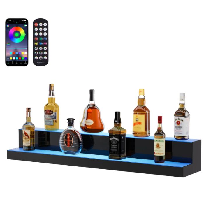 (INCREDIBLY COOL man cave ... or woman cave... gift, but VERY few available) - LED Lighted Bottle Display, 2 Tiers 40 Inch - Just a heads up, these can be used to light up other things besides bottles. It's just so dang cool! - SHIPS FREE!