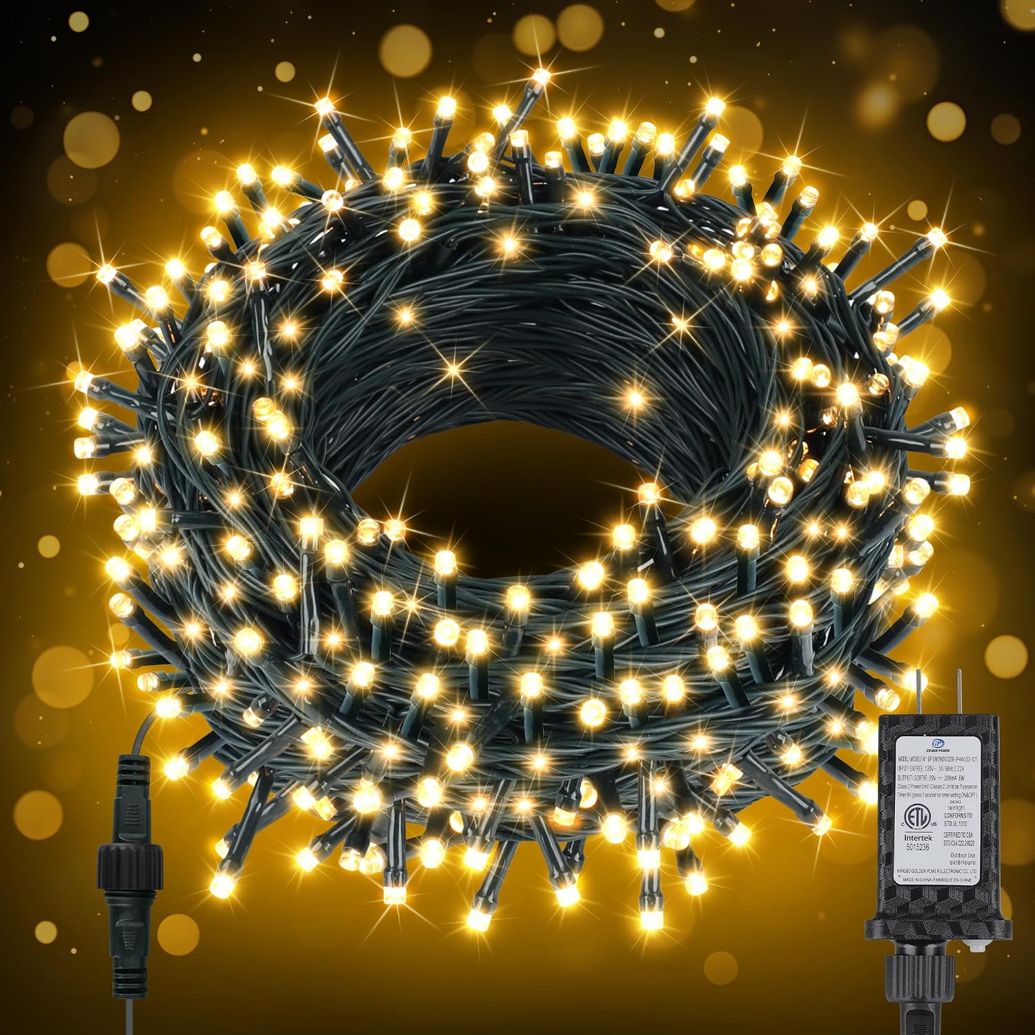 1000 LED 394 ft Christmas Lights With Remote Control, 8 Different Modes and Timer! - Use for the Christmas and the holidays, but because of their warm white coloring, you can also use these year round for landscape and patio lighting  - Warm Light - Order 3 or more and SHIPPING IS FREE!