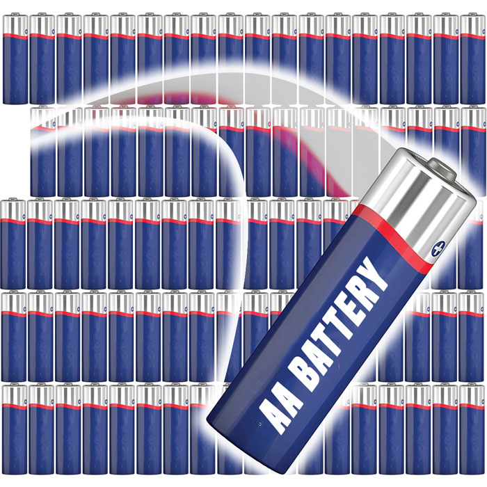 $17.99 (reg $100) 100 Pack of Assorted Licensed AA Alkaline Batteries