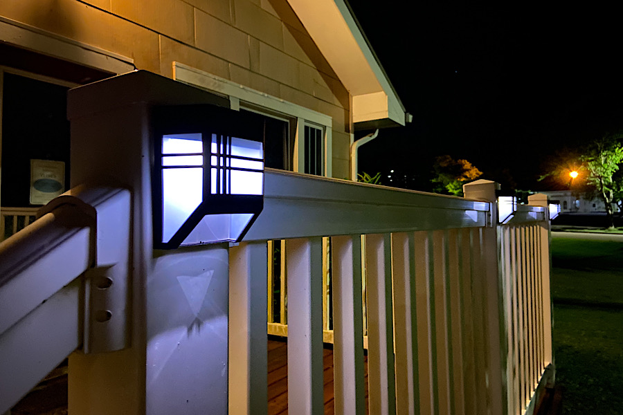 Set of 4 Solar Powered Post Accent Lights - Use on a fence or a deck and more - This works out to be just $2.99 per light! - Order 3 or more 4 packs and SHIPPING IS FREE!