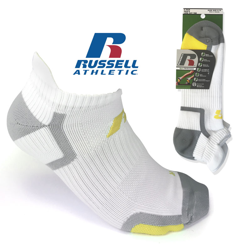 4 Pairs of Men's Russell Sport Performance Socks available in Ankle