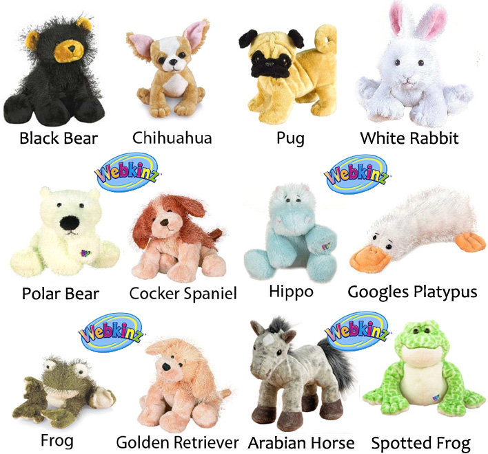 list of all webkinz with pictures