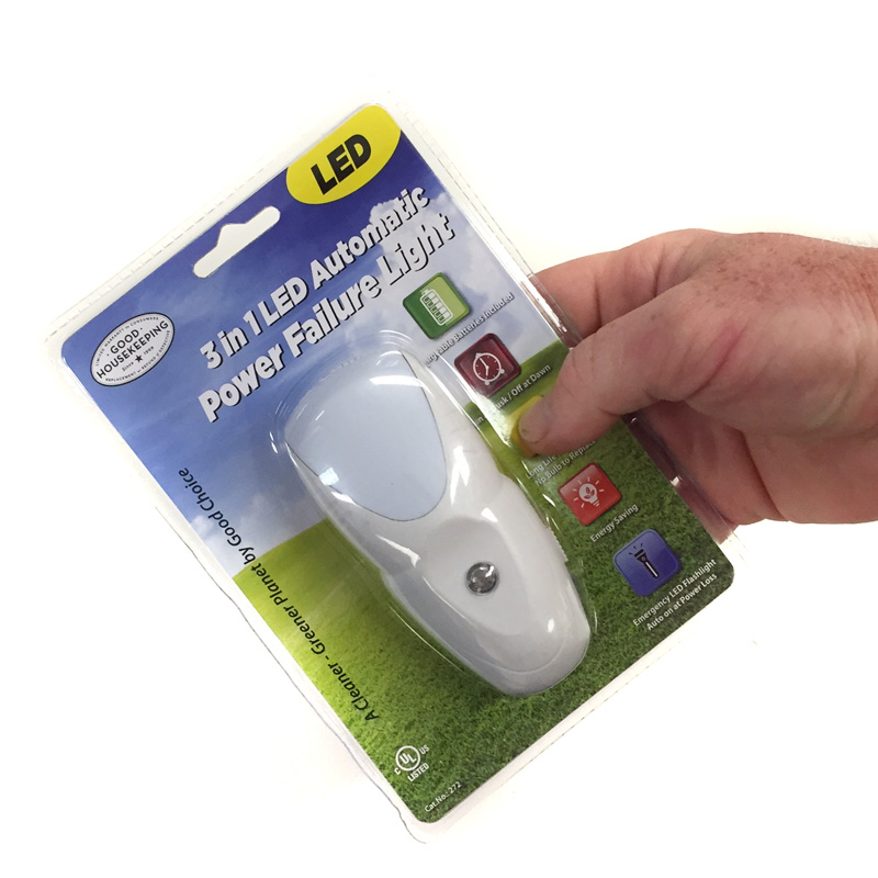 3IN1 Automatic Night Light with Recharging Battery Backup and