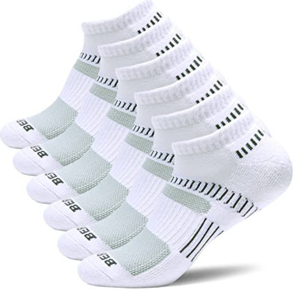 6-Pair Men's No-Show Athletic Running Ankle Low Cut Socks
