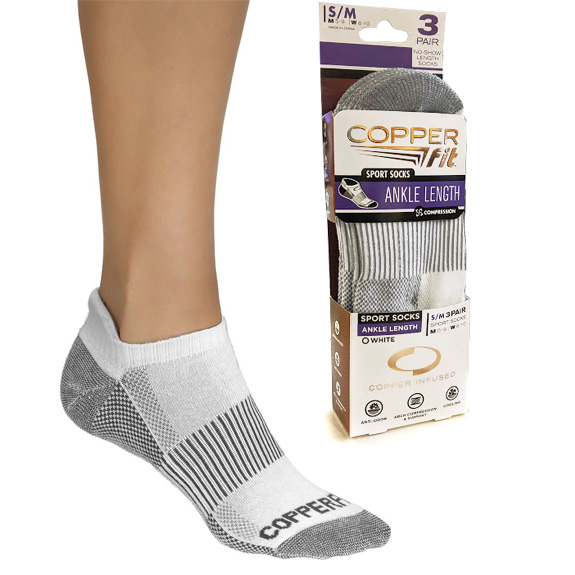 $6.49 (reg $19) 3 Pairs of Copper Fit Ankle Socks