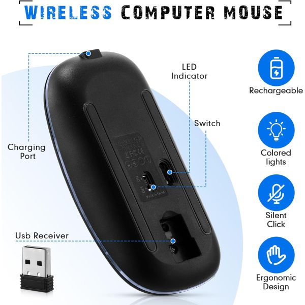 Silent Click LED Wireless Slim Mouse $8.89 (reg $15) | Back to School