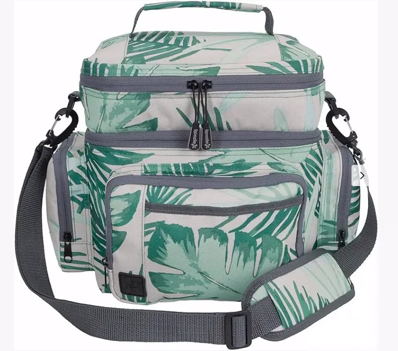 KOOZIE Brand Multi-Compartment Cooler / Lunch Bag in Fun Tropical Print - SHIPS FREE!