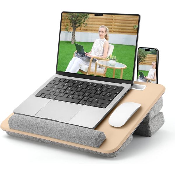 Adjustable Laptop Lap Desk with Cushion, Storage Function And Anti-Slip ...