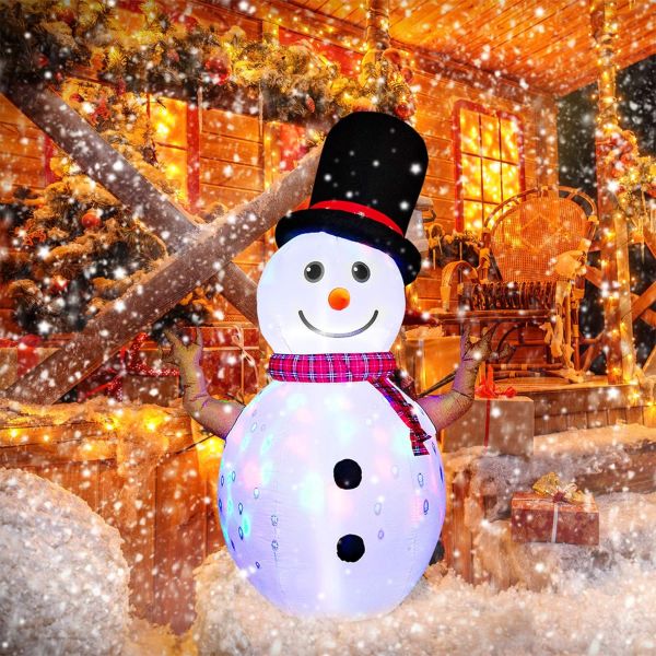 Huge Light Up Inflatable 8 Foot Snowman with Colored LEDs $39.99 (reg $75) | Holiday Deals