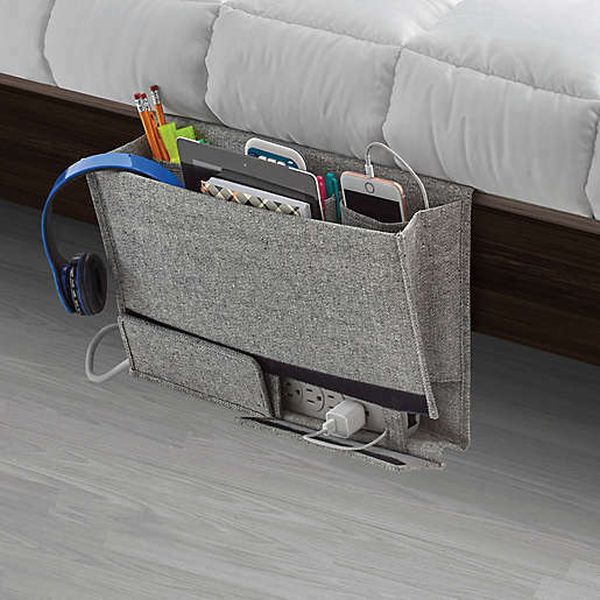Bedside Caddy with built-in pouch to store a power strip for charging electronics $11.95 (reg $30)