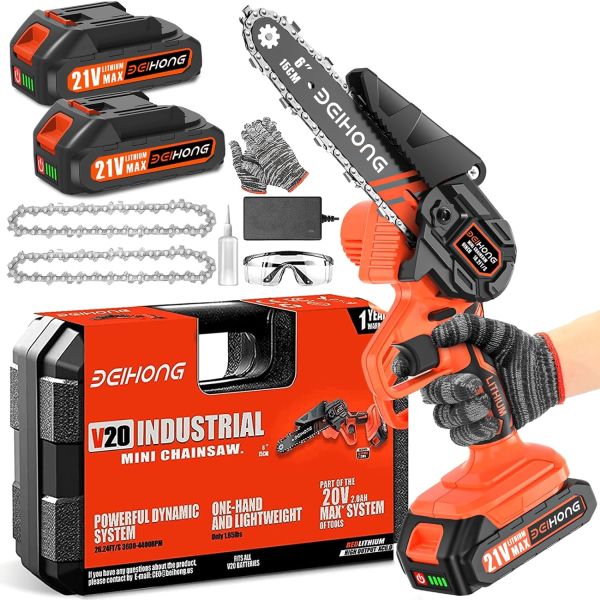 One Handed Cordless Mini Chainsaw With TWO Batteries $49.99 (reg $110)