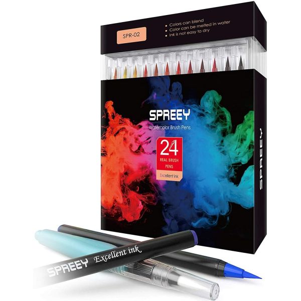 24 Piece Set of Watercolor Bru...