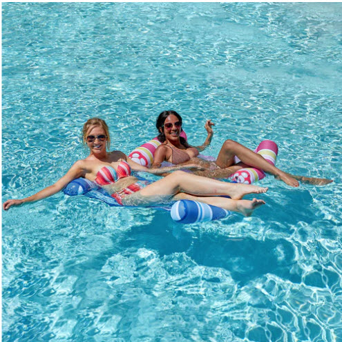 Set of TWO Inflatable Hammock Pool Loungers - Order 2 or more 2-packs and SHIPPING IS FREE! - BONUS: GRAB YOUR PHONE AND TXT THE WORD SECRET TO 88108 FOR ACCESS TO SECRET DEALS!