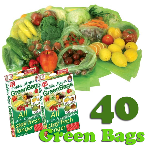 40 Pack of Debbie Meyer Green Bags Keeps Your Food Fresh MUCH Longer