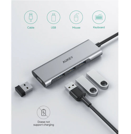 4-Port USB Aluminum Alloy Expansion Hub - Turn 1 port into 4 ultra high speed ports - Order 2 or more and SHIPPING IS FREE!