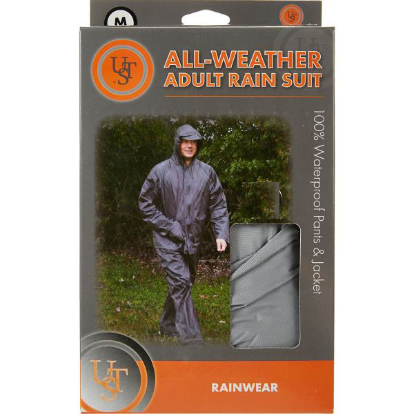 UST All-Weather Complete Rain Suit With Hood - Jacket features a vent in the back to allow for heat to escape - Size XL - Order 3 or more and SHIPPING IS FREE!