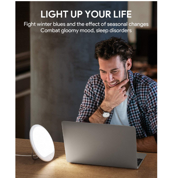 Sunlight Therapy Lamp With Adjustable Brightness Simulates full