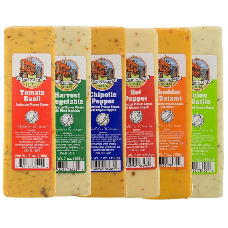 Variety Bundle Set of 6 Farmers Market Gourmet Wisconsin Cheese