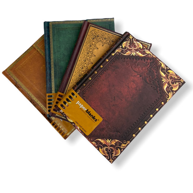 Old Leather Journals by Paper.