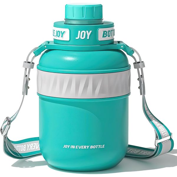 ($40 on amazon with 5-stars - see additional image, but just $9.99 from us!) - BottleJoy Stainless-Steel Double Insulated Water Bottle With Wrist and Cross Body Carrying Strap - Leakproof flip up lid and wide mouth for easy adding of ice - Leave your hands free for anything while still making sure you're staying hydrated - Large 32 ounce size makes it easy to get you're daily need without ongoing refills - $40 on amazon with 5-stars - see additional image, but just $19.99 from us! - GREAT DEAL because you will get a random color - Order 2 or more and SHIPPING IS FREE!