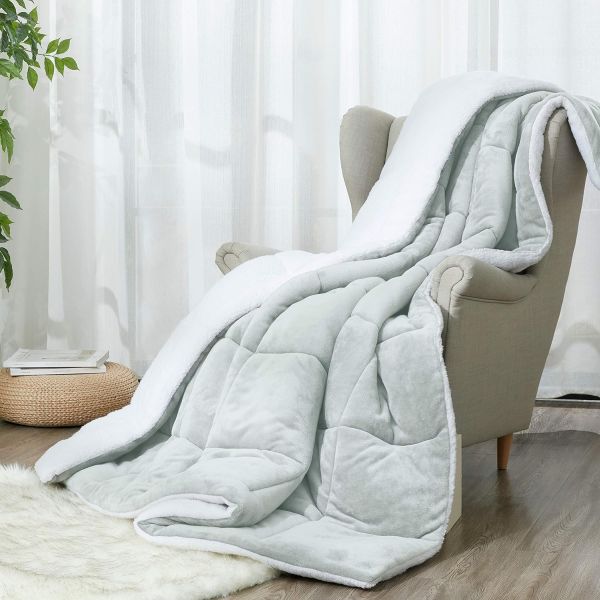 3 Piece Ultra Soft Plush Sherpa Fleece Comforter Set with Pillow Shams ...