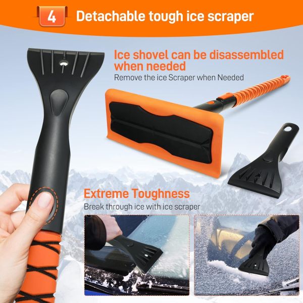 Telescoping Adjustable Angle Snow Brush / Scraper Adjusts from 36 all