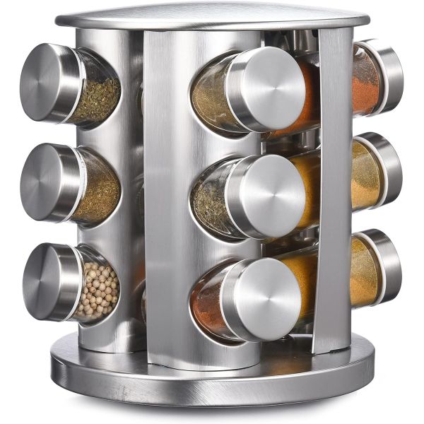 360 Degree Rotating Spice Rack Rack - Premium Stainless Steel - SHIPS ...