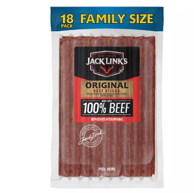 GOING VERY FAST! - BIG PACK of Jack Link's Original Jerky Sticks 14.4oz - Fresh through March 2023, so load up!  Order 3 or more and SHIPPING IS FREE!