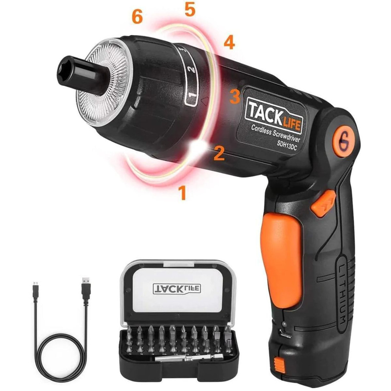 2in1 Adjustable Angle Cordless Rechargeable Screwdriver and