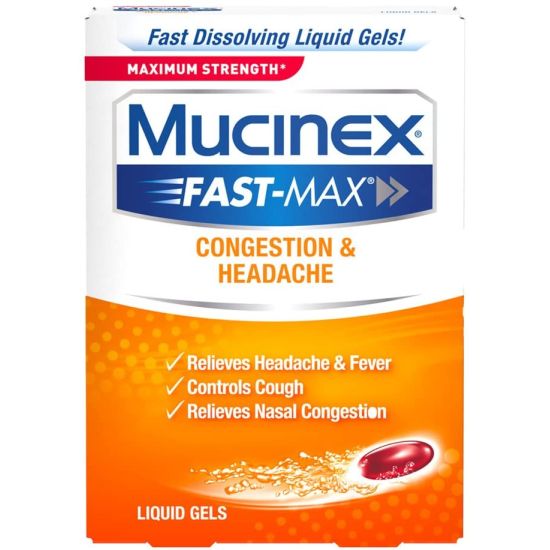 16-Count Mucinex Fast-Max Max Strength Congestion & Headache Liquid Gels