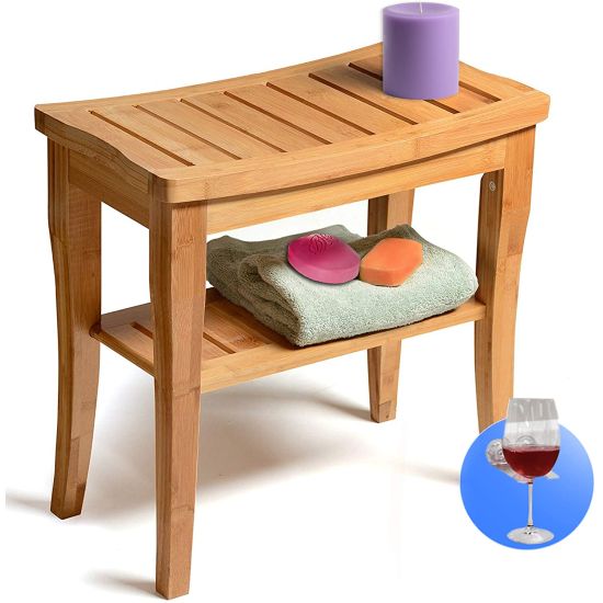 Bamboo Bench Table Stool With.