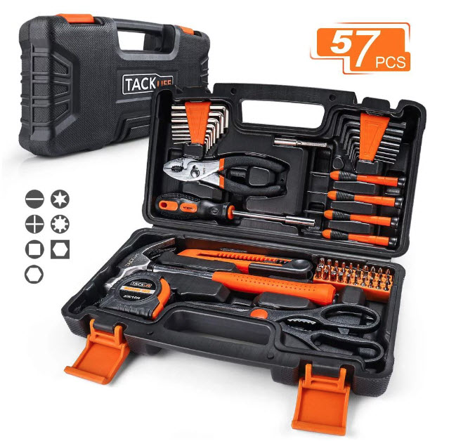 Tacklife 57-Piece Tool Set - Household Repair Tool Kit - SHIPS FREE!